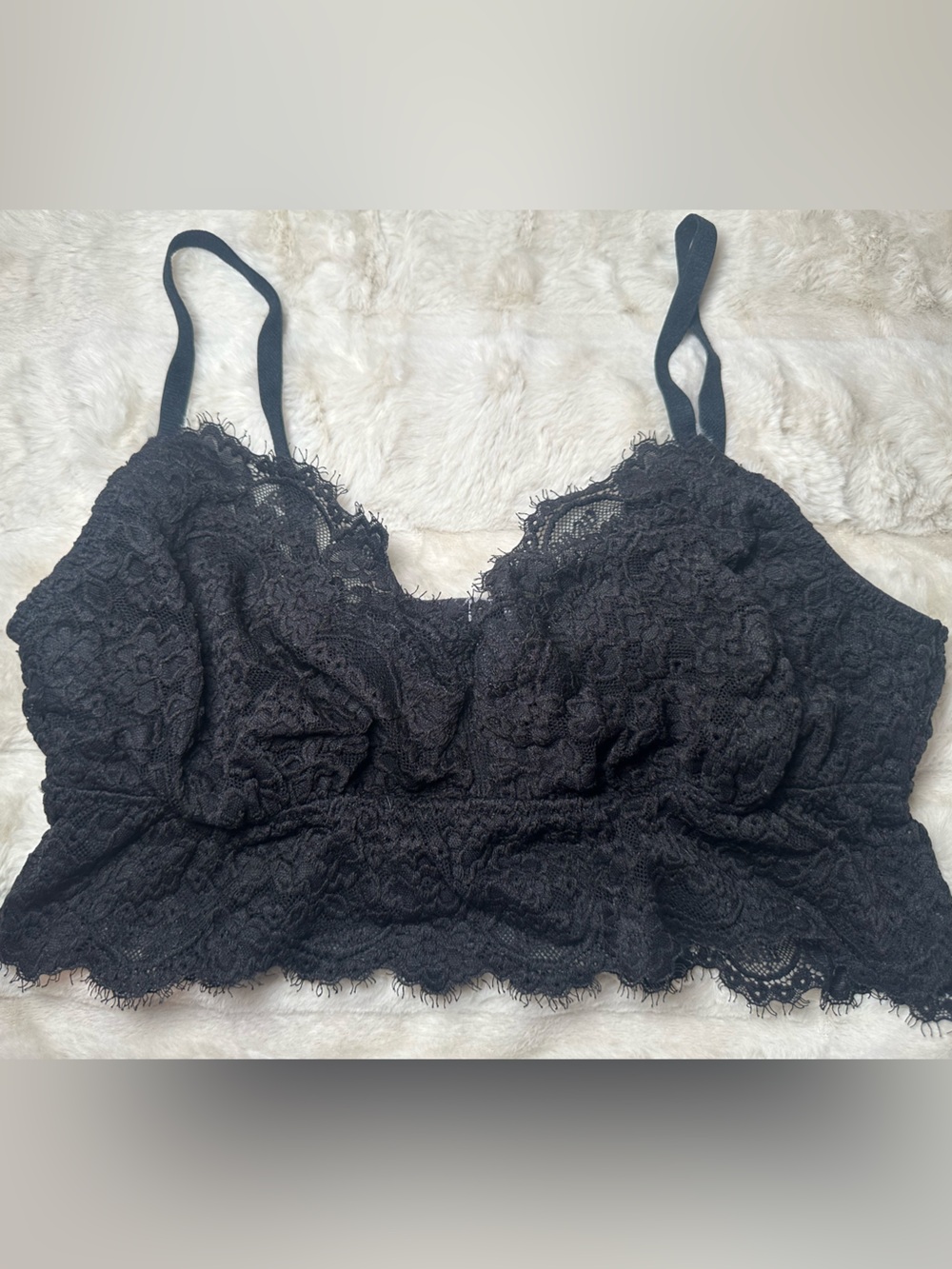 Aerie Black Floral Lace Bralette